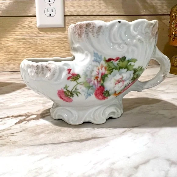 Antique Floral Ceramic Shaving Dish