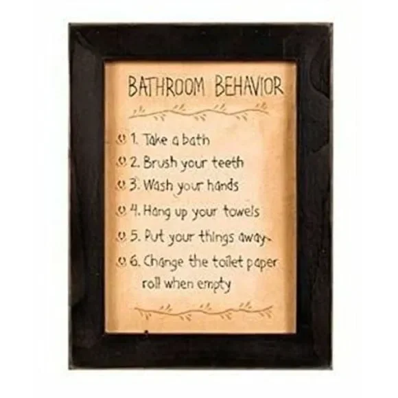 Kennedy's Country‎ Collection Behave Bathroom Rules