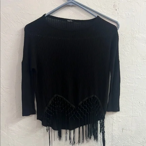 Rue21 Black Fringe Women's Top