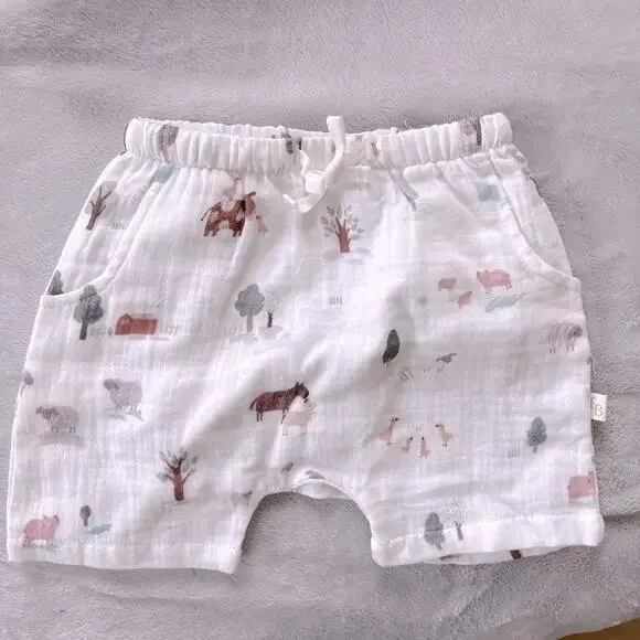 Elegant Baby Organics ON THE FARM ORGANIC MUSLIN SHORT 9-12 M