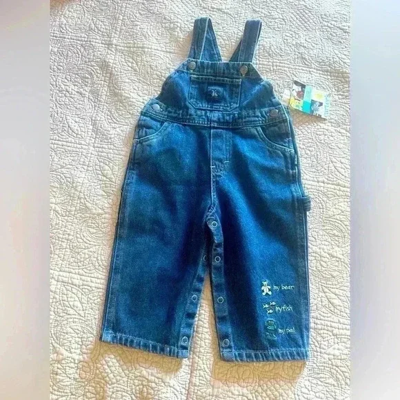 Carter’s 12-18 month Unisex Toddler Overalls Authentic Blue Denim 100% Cotton