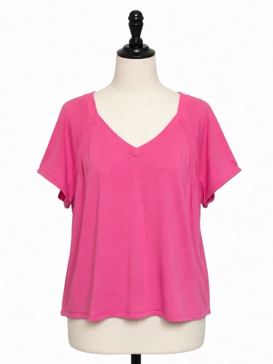 Talbots Woman Size 3X Pink V Neck Short Sleeve Women’s Top