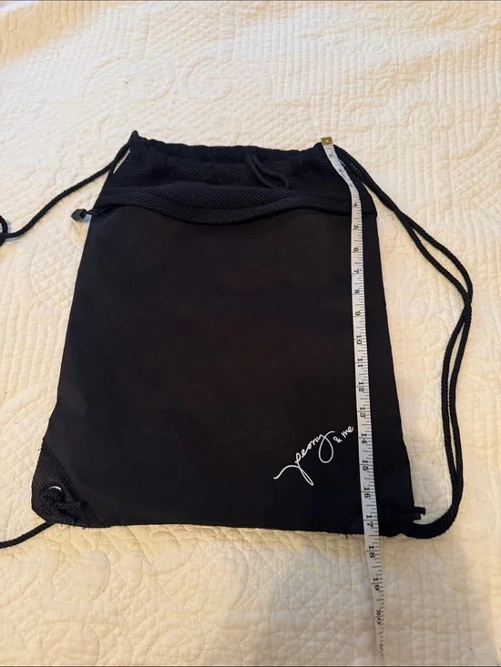 Perry Ellis Black Drawstring Backpack with Logo