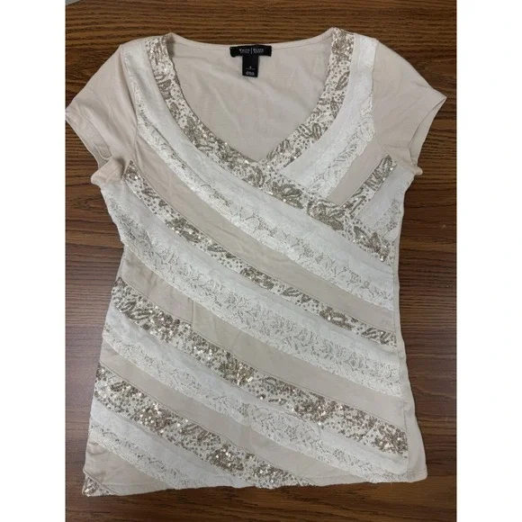 Small White House Black Market Sequin Top