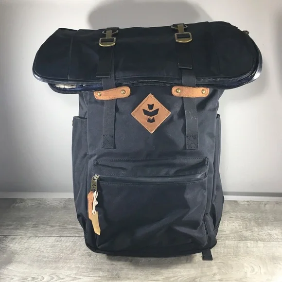 Revelry Black Bag The Drifter Smell Proof Rolltop Backpack Everyday School Hiker