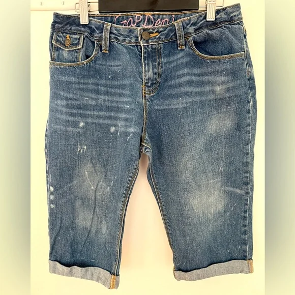 Gap Big Girls Bermuda Denim Capri Jeans Pants Shorts Size 16 Plus pedal pushers