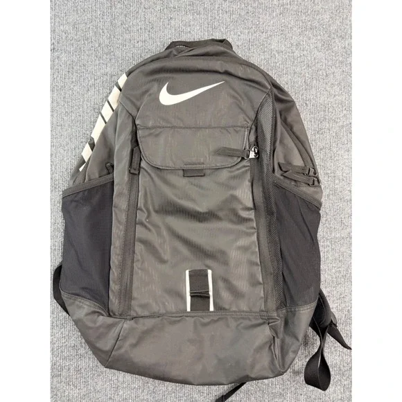 Nike Pro Adapt Backpack Black White Swoosh Travel School Gym Bag Polyester