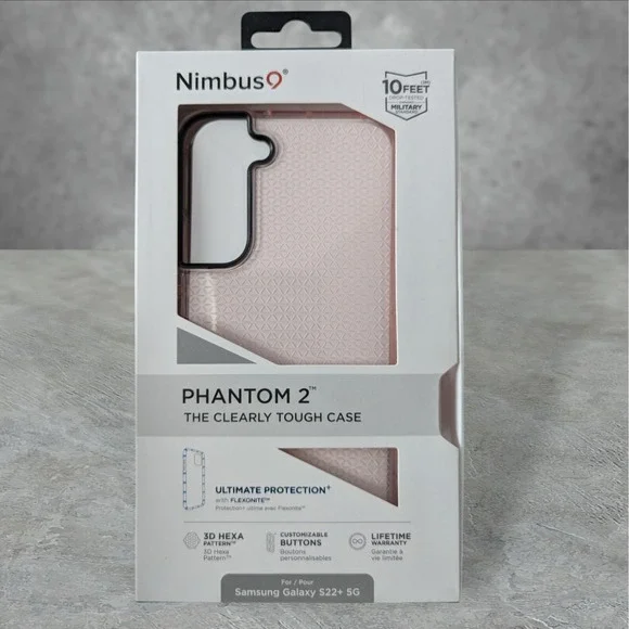 G7. Nimbus9 Phantom 2 Case for Samsung Galaxy S22+ 5G 3D Hexa Flamingo See Descr