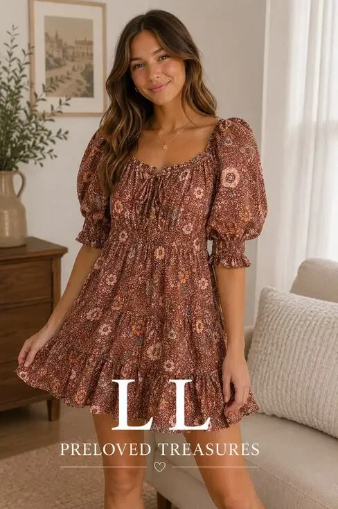 Ulla Johnson Floral Puff Sleeve Mini Dress Peasant Boho Cottagecore Size 2