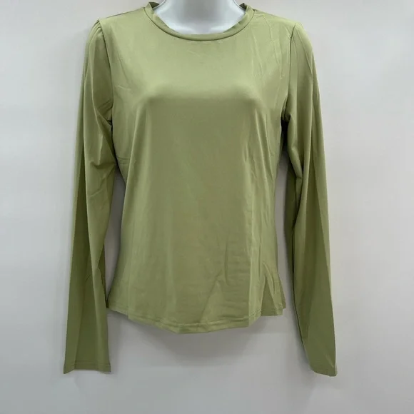 Green Base Layer Top – Women's Large (Stretch, 95% Polyester, 5% Spandex) NWOT