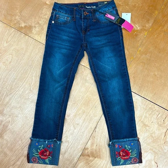 Lee jeans‎ embroidered girls size 8 super stretch new