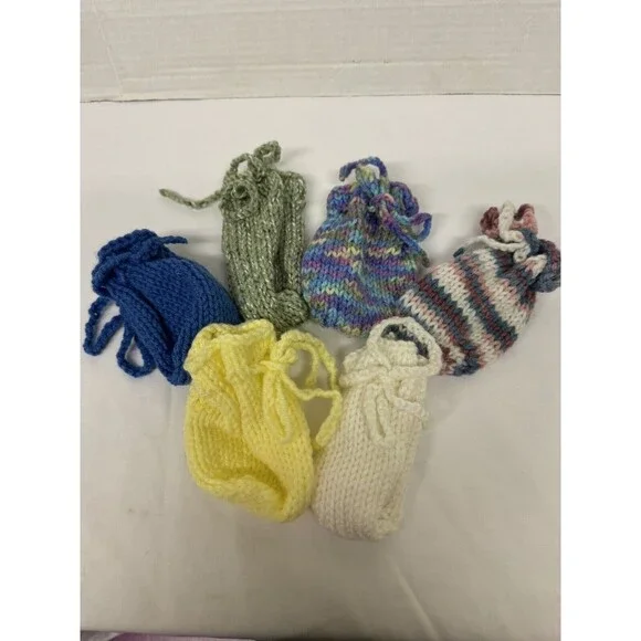 Hand Knitted Soap Saver Sack Bag Pouch Gift Giving Treat Bag New handmade