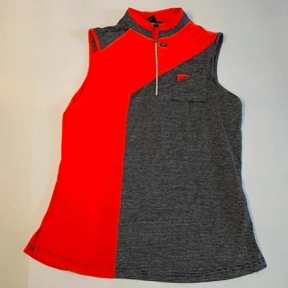 DKNY Golf sleeveless top Orange, Black and White XS
