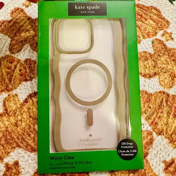 NIB♠️Kate Spade♠️iPhone 16 Pro Max Wavy  MagSafe Case 〰️ 12 ft drop protection