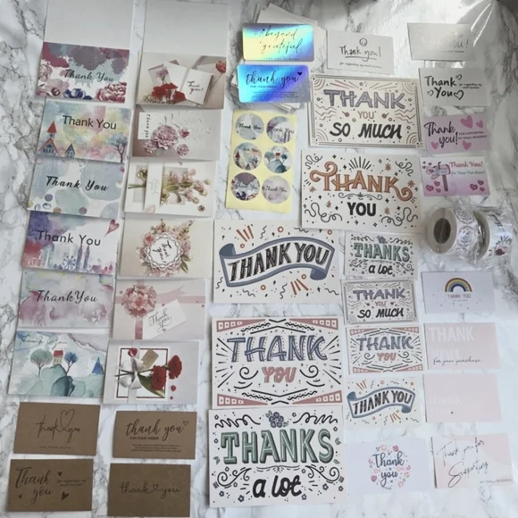 1050 pc Bundle  Assorted Thank You Cards Set