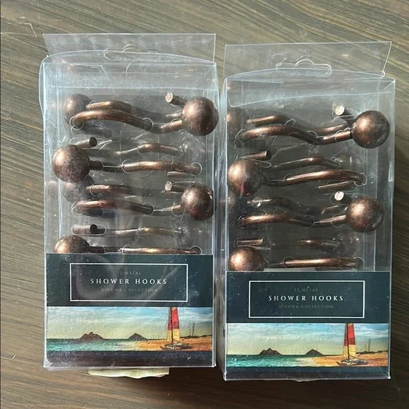NWT 2 Boxes of Bronze Shower Hooks