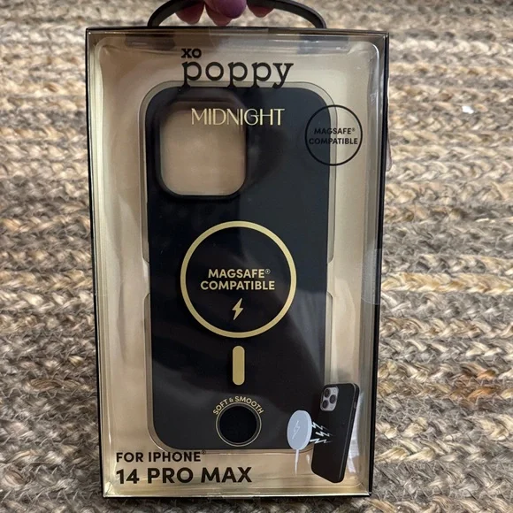 NIB🖤xo Poppy 🖤 Midnight Black iPhone 14 Pro Max Case