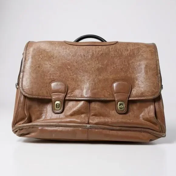 VTG Coach Bag Adult Brown Leather Messenger Briefcase Essex Turnlock G75-0532