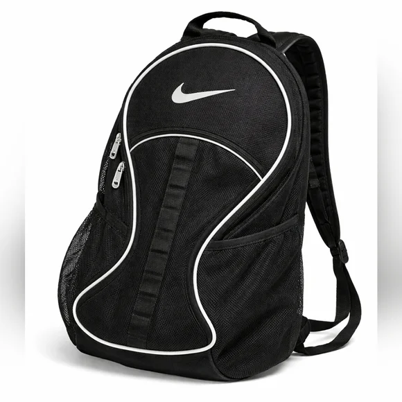 Nike Black Mesh Backpack Streetwear Gym Sports Beach Travel Bag