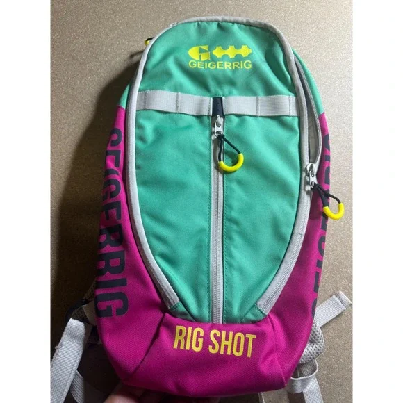 Geigerrig Rig Shot Hydration Pack Backpack Pink‎ Teal Outdoor Hiking Running