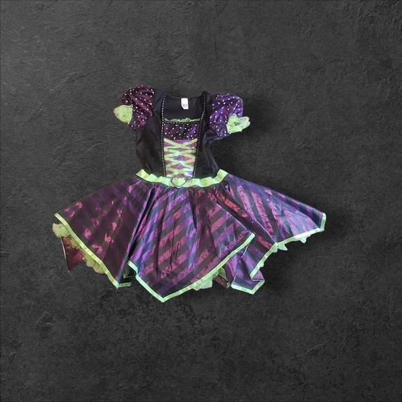Enchanting Purple and Green Girls Witch Costume Size Large