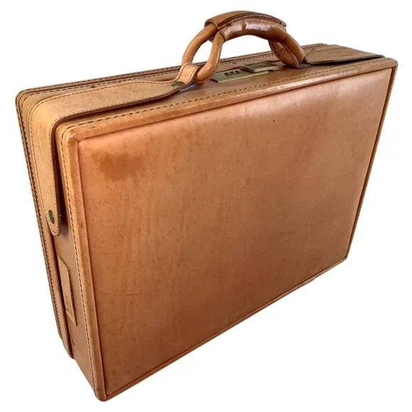 Vintage Hartmann Belting Leather‎ Attache Briefcase Tan USA 18x13x5