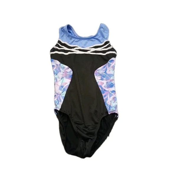 Freestyle Girls Dance Costume Gymnastics Leotard Size: 10/12 Rhinestone Purple