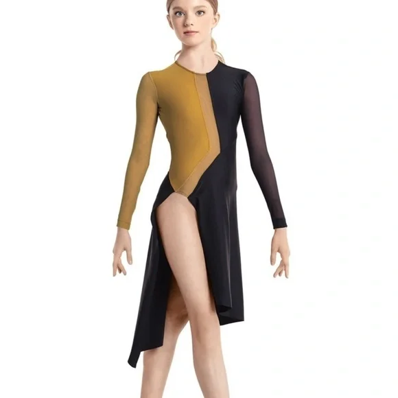 Revolution Tenth House Elite Performance dance dress -black and gold - size MC