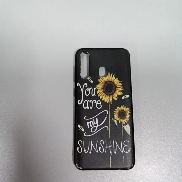 Black Sunflower You Are My Sunshine Phone Case Triple Camera Fingerprint‎ Sensor