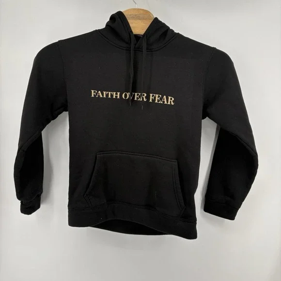 Faith Over‎ Fear Black Unisex Size Medium Black Hoodie 