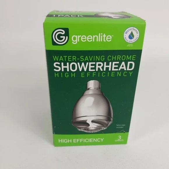 Greenlite Water Saving‎ High Efficiency Showerhead Three Settings  NIB