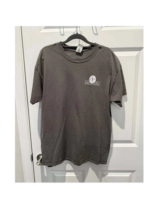 Southern Couture Gray What a Wonderful World Graphic Crew Neck T-Shirt L