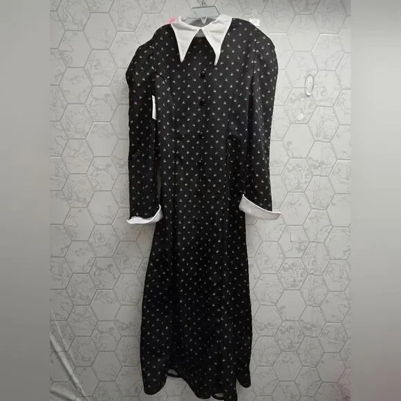 NEW Wednesday Addams Child School Uniform Dress Costume Girl's