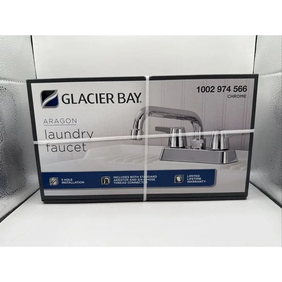 Glacier‎ Bay Aragon 4 in. Centerset 2-Handle Laundry Faucet Chrome
