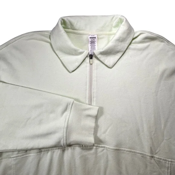 RBX Mint Green Quarter Zip Pullover Sweatshirt‎ Ribbed Panels CR10005 Womens XL