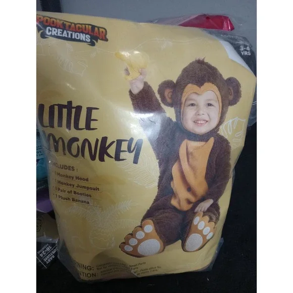 Spooktacular Creations Little Monkey Costume Toddler Size 3T (3–4 Yrs)‎ Plush...