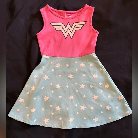 DC Comics Pink and Blue Superhero dress size 6/6x