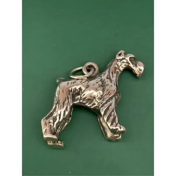 .925 Schnauzer Large Dog Sterling Silver Jewelry Charm #family pet