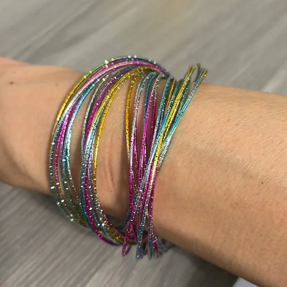 Interconnected Colorful Bangle Set, EUC