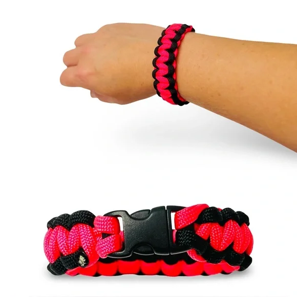 Hot Pink & Black Paracord Bracelet