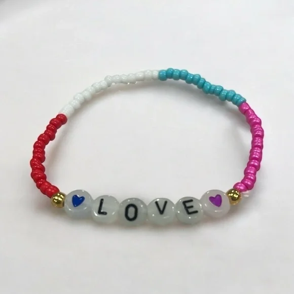 Love Letter Bead Stretch Bracelet Glow in the Dark
