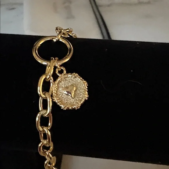 NEW 14k Gold Plated Pendant CHARM Bracelet 72