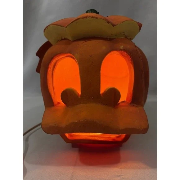 Vintage Donald Duck Disney Trendmasters Jack O Lantern Halloween Pumpkin Light‎