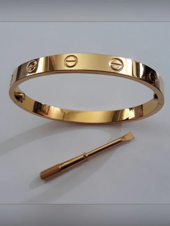 Generic Gold Screw Cuff Bangle Bracelet with Screwdriver
