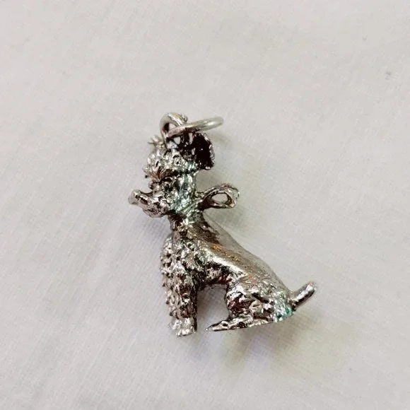 925 Sterling Silver Charm Poodle Pet Dog lover doggie collectible
