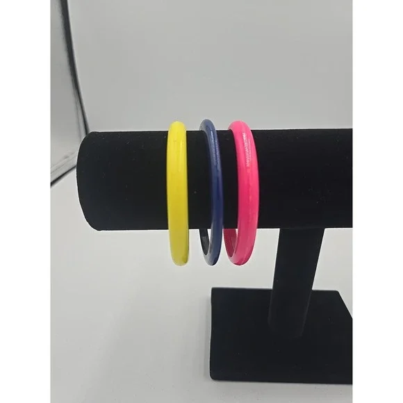 1970s‎ VTG Multicolor PLASTIC BRACELETS molded  Mod Cool Fun Fashion
