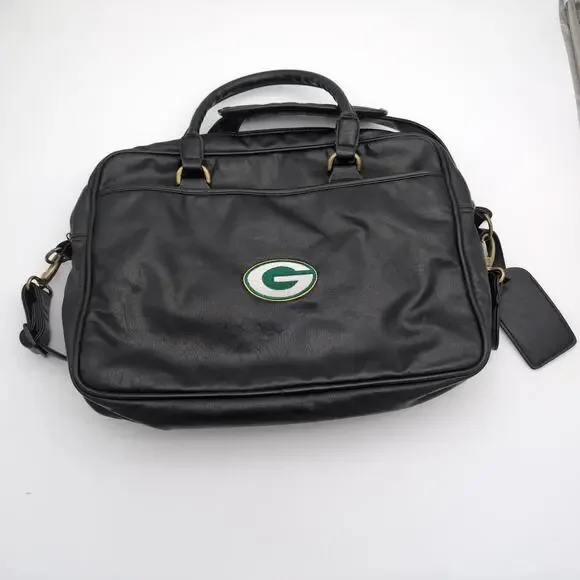 Green Bay Packers Bag Briefcase Strap Laptop Bag Black NFL Football Shoulder