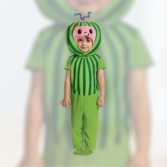 Cocomelon Baby Melon Halloween Costume Jumpsuit with Headpiece 6-12 Months