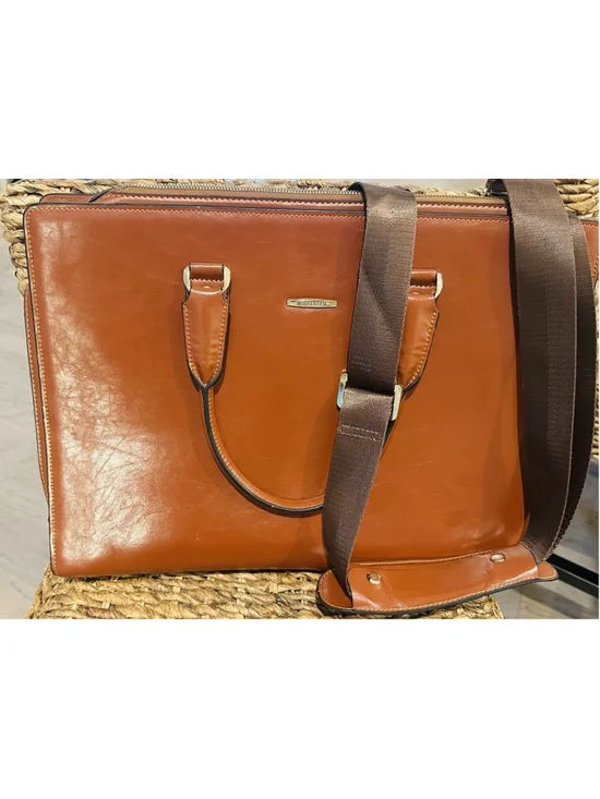 Bostanten Leather Briefcase Laptop Bag Brown Messenger Shoulder Work Tote Purse