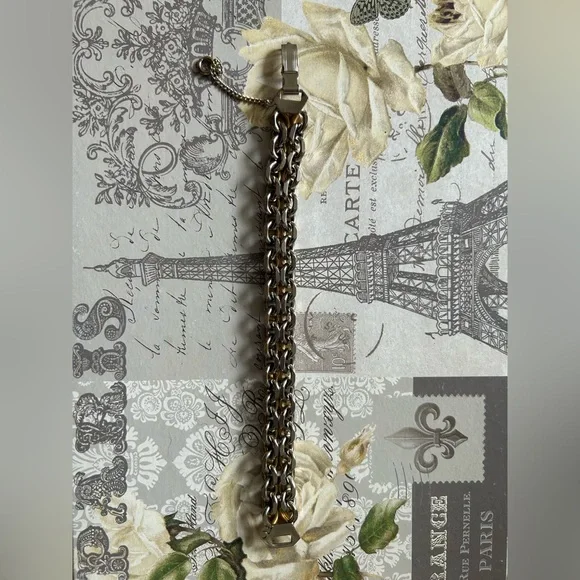 Vintage Heavy Silvertone Bracelet